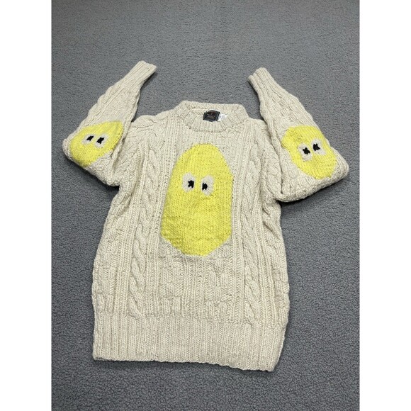 Urban Oufitters Chamula Avocado Sweater Men Ivory Yellow 100% Wool Top Size ? - Picture 1 of 9